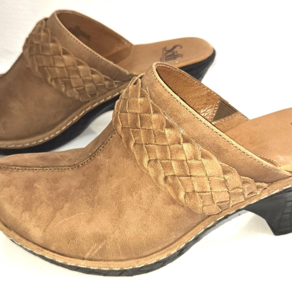 Sofft Car110 Women's Tan Leather Sock Lining Clogs Size 7